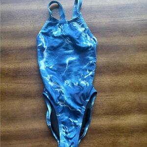 Nike Women's Blue One Piece Swimsuit